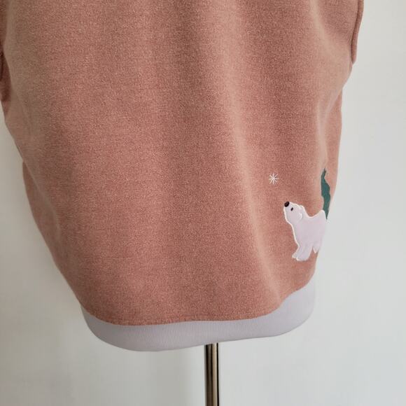 Vintage Christopher & Banks Winter Vest Polar Bear Igloo Applique Women Large - Picture 9 of 11